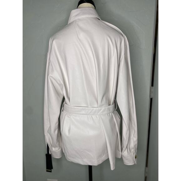 Pinko White Faux Leather Women’s Jacket - Picture 2 of 15